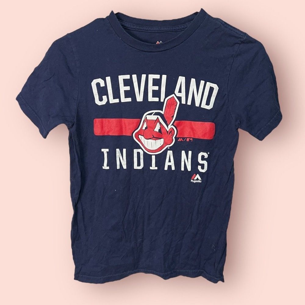 Majestic Cleveland Indians MLB Boys T-Shirt Sz M 10/12